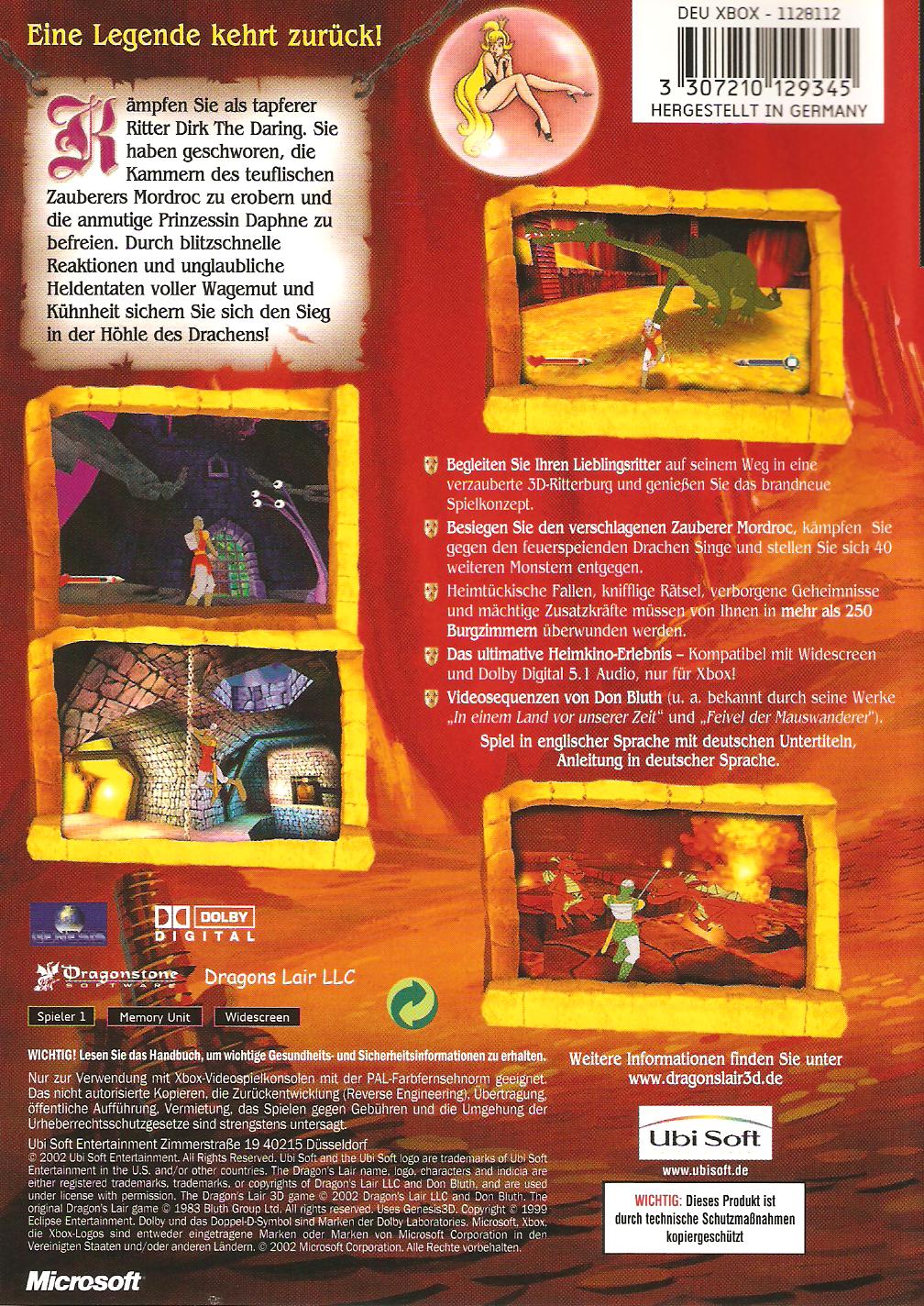 Dragon S Lair 3d Return To The Lair Spiele Gebraucht Xbox Xbox Gameparadise Retro Game Shop